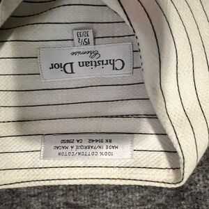 Dior White and Black Striped Dress Shirt